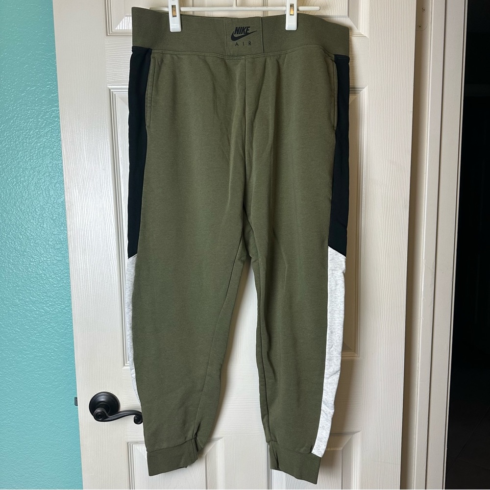 Nike Air Olive Green Color Block Jogger Pant
